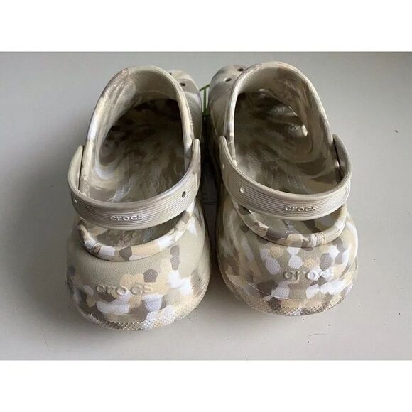 CROCS Classic CRUSH MARBLED Platform CLOG 208265-2Y3 Bone Men’s Sz 13 NEW - Picture 5 of 11